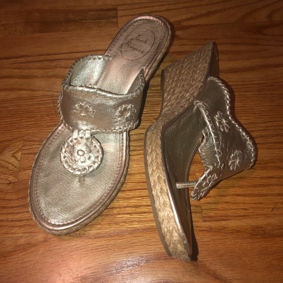 Jack Rogers Platinum Marbella Mid-wedge Sz 8.5 - Picture 5 of 7